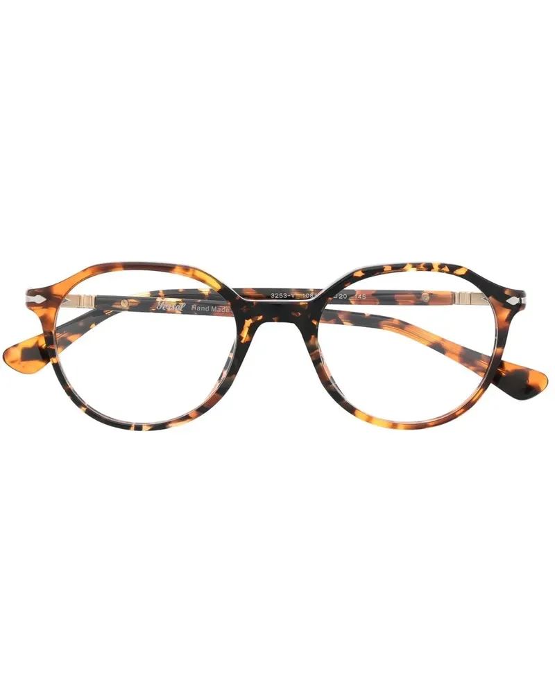 Persol Brille mit rundem Gestell - Braun Braun