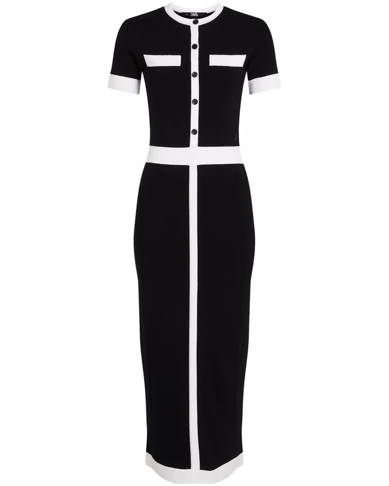 Karl Lagerfeld Kleid mit kurzen Ärmeln - Schwarz Schwarz
