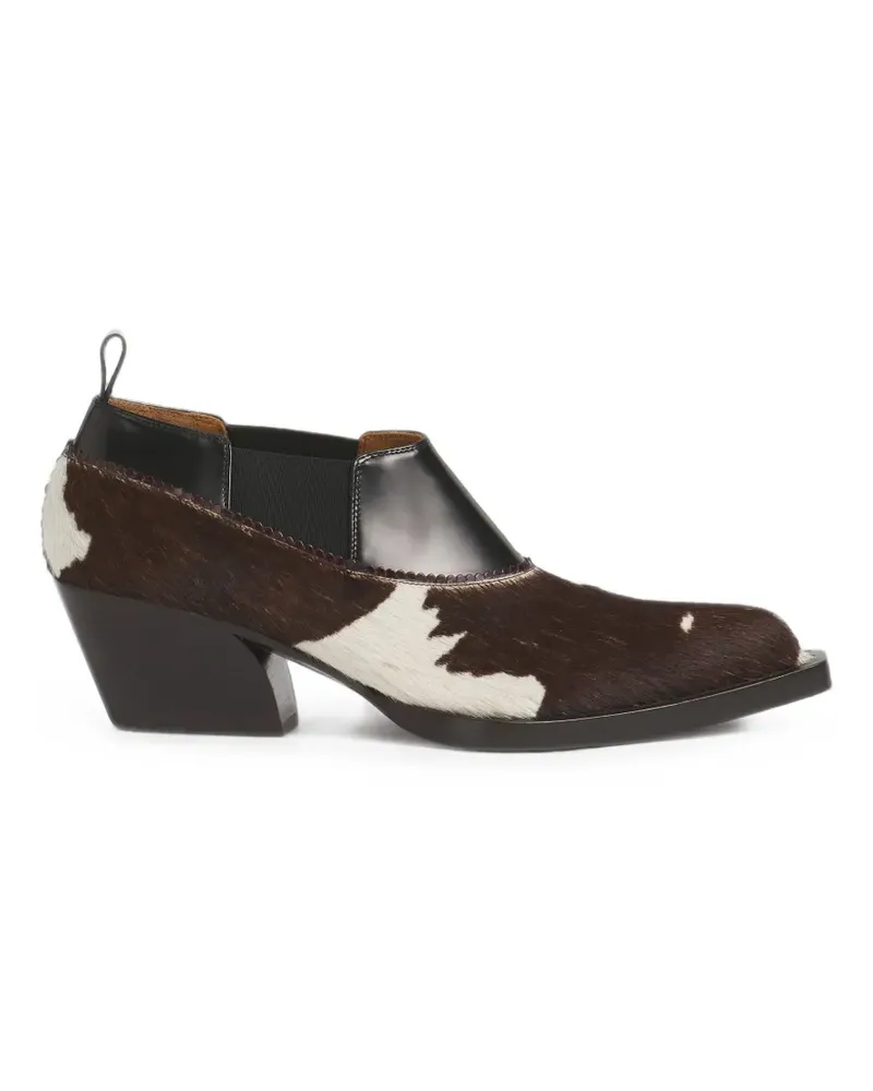 Marni Cowboystiefel mit Kuh-Print - Braun Braun