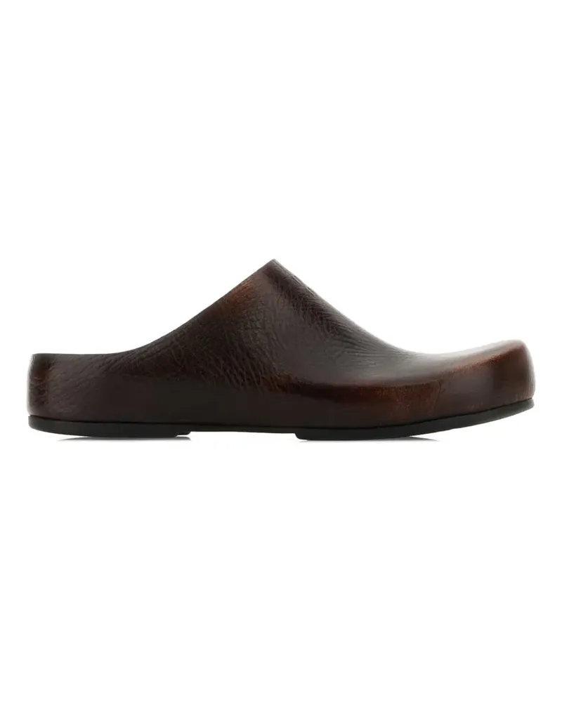 Miu Miu grained leather mules - Braun Braun