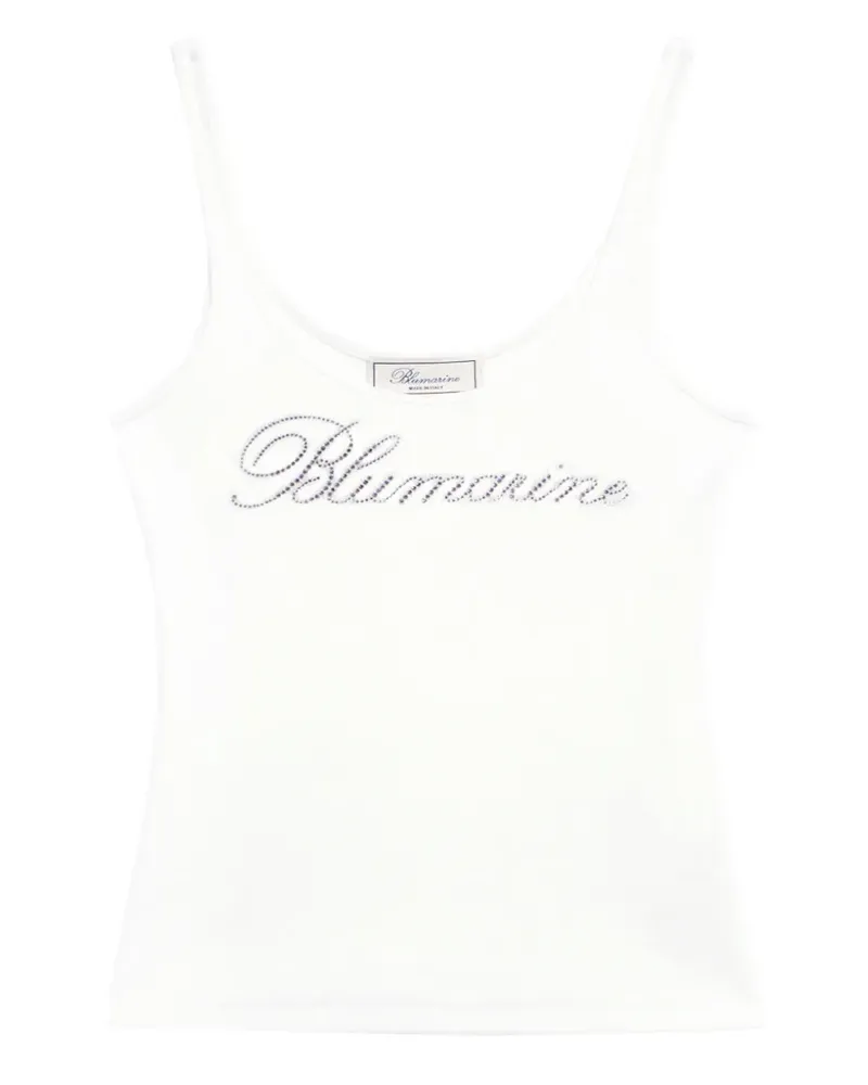 Blumarine Top mit Logo-Stickerei - Weiß Weiß