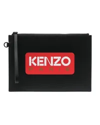 Kenzo Clutch mit Logo Schwarz