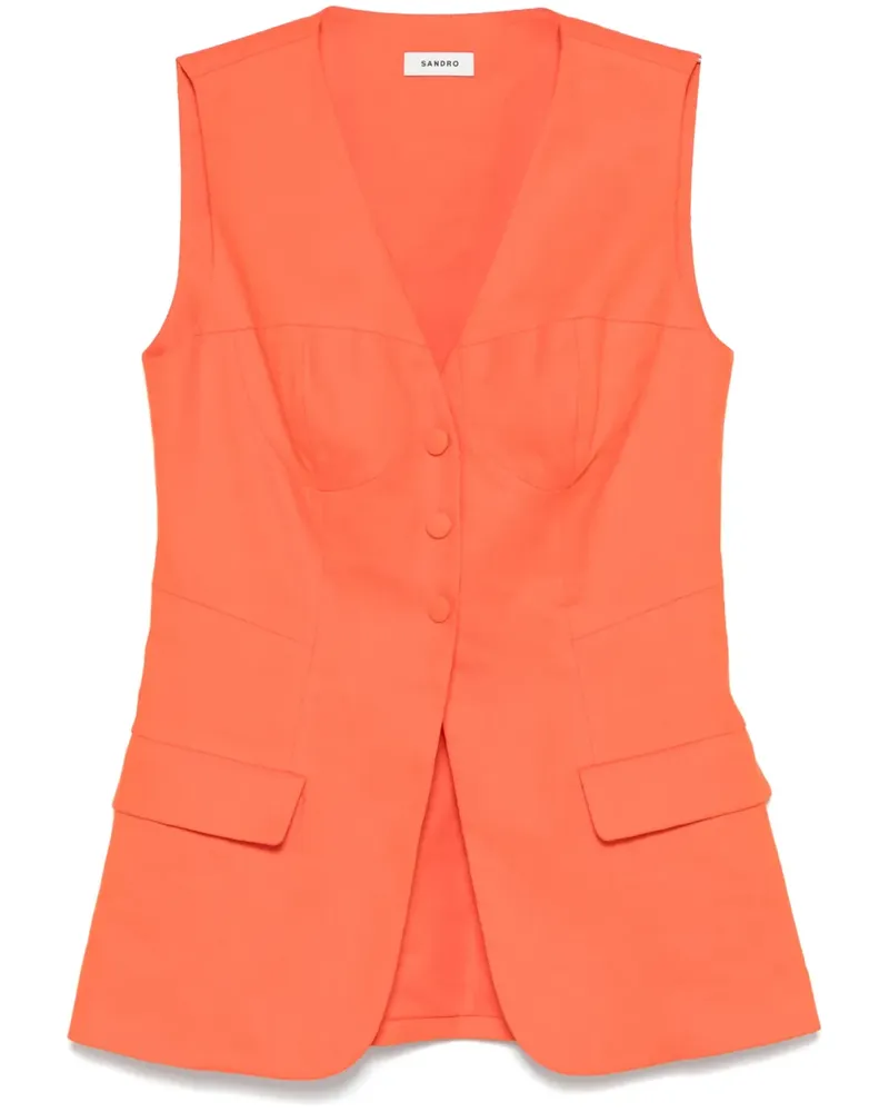 Sandro Einreihige Weste - Orange Orange