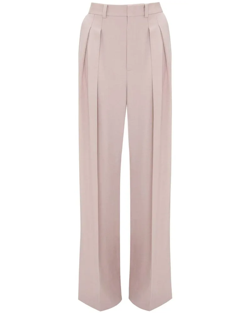 Victoria Beckham Weite Hose mit Bundfalten Rosa