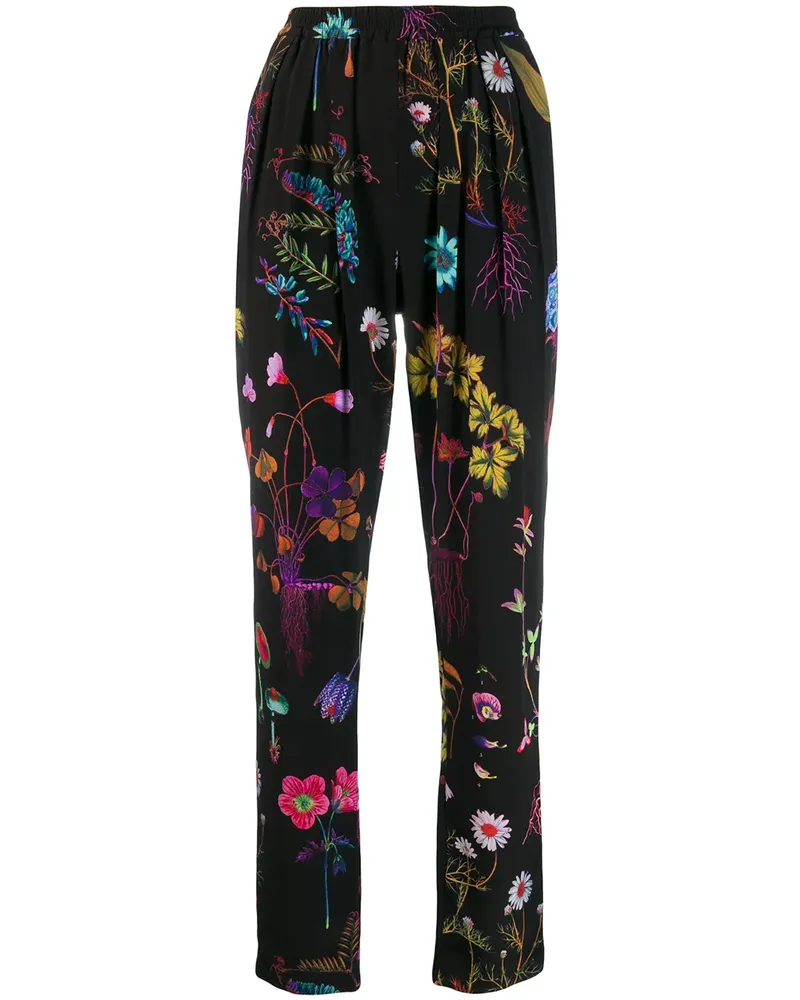 Stella McCartney Geblümte Tapered-Hose - Schwarz Schwarz