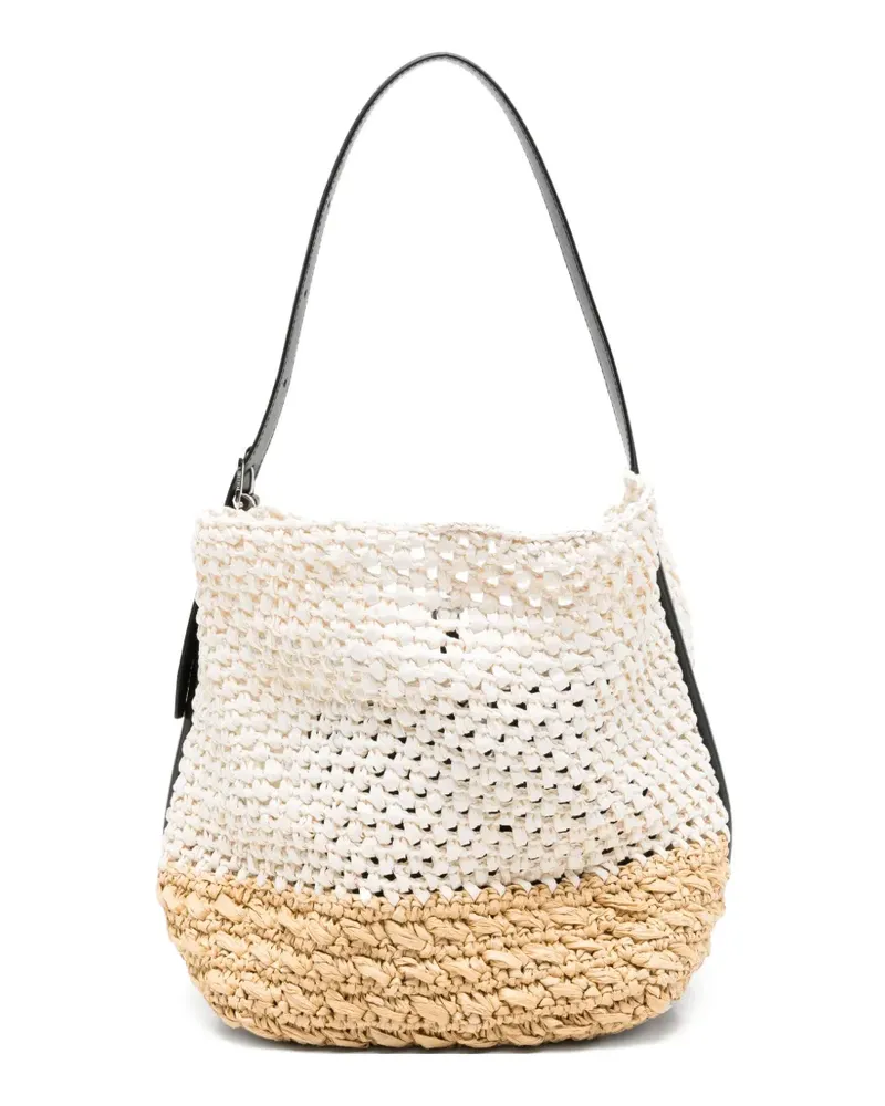 Totême Mittelgroße Tote Bag mit Riemen - Weiß Weiß