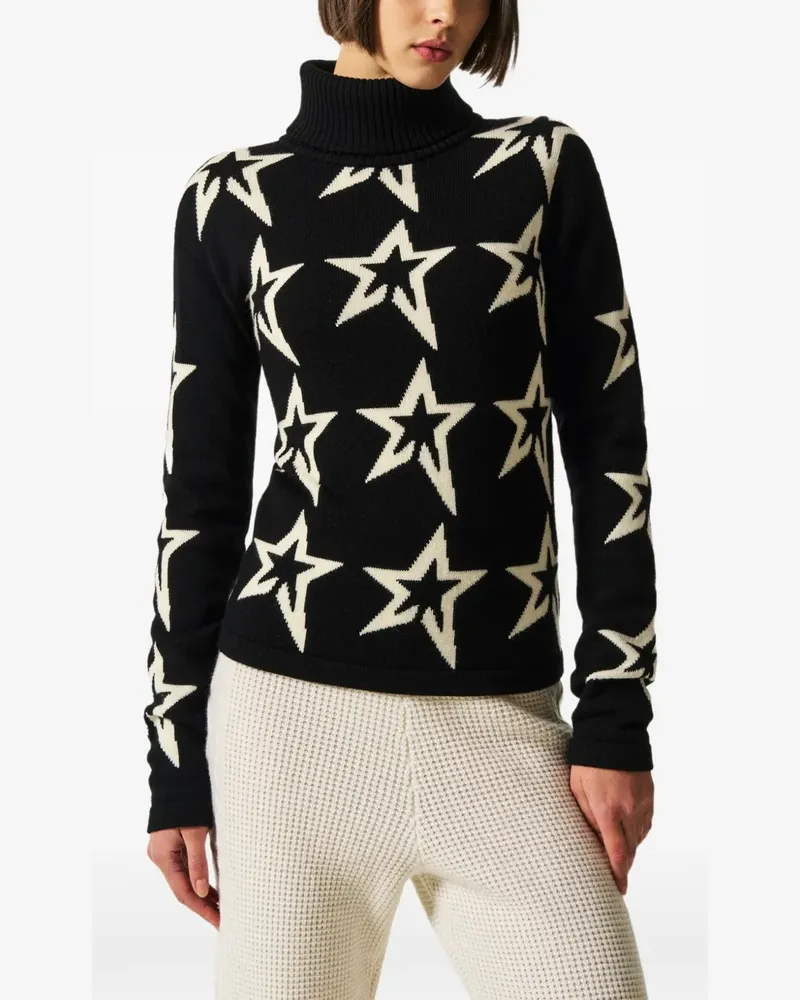 Perfect Moment Rollkragenpullover mit Print - Schwarz Schwarz