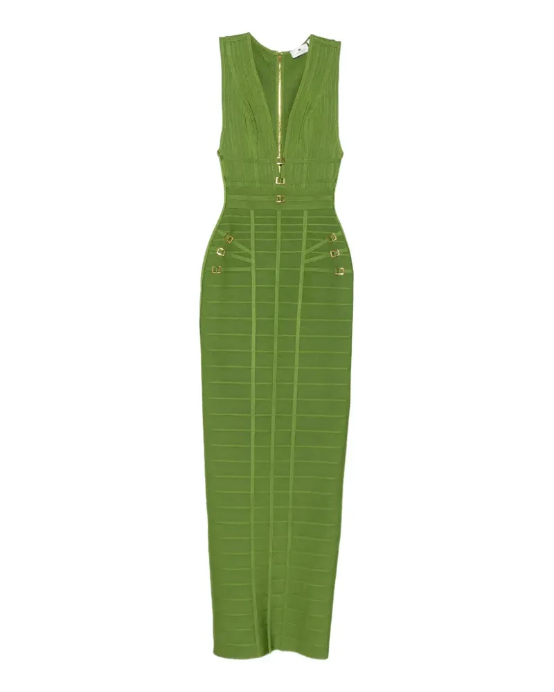 Elisabetta Franchi Maxikleid mit Schnallen - Grün Grün