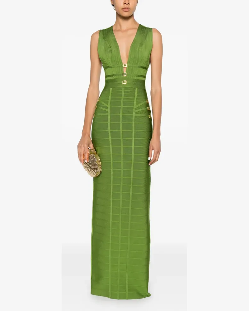 Elisabetta Franchi buckle-detail maxi dress - Grün Grün