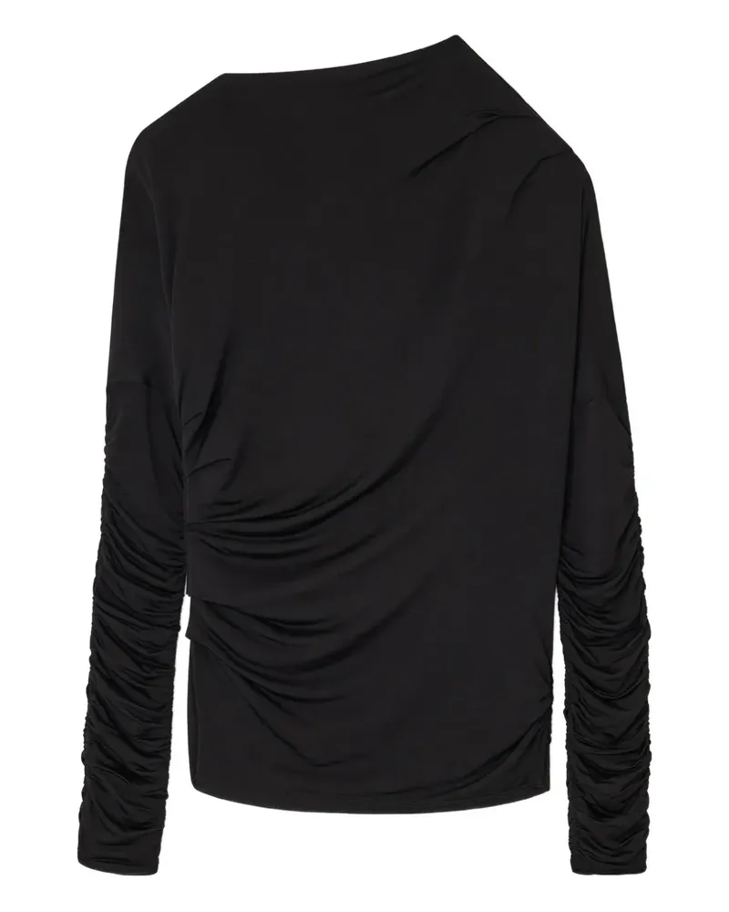Ganni Jersey-Top mit Raffungen - Schwarz Schwarz