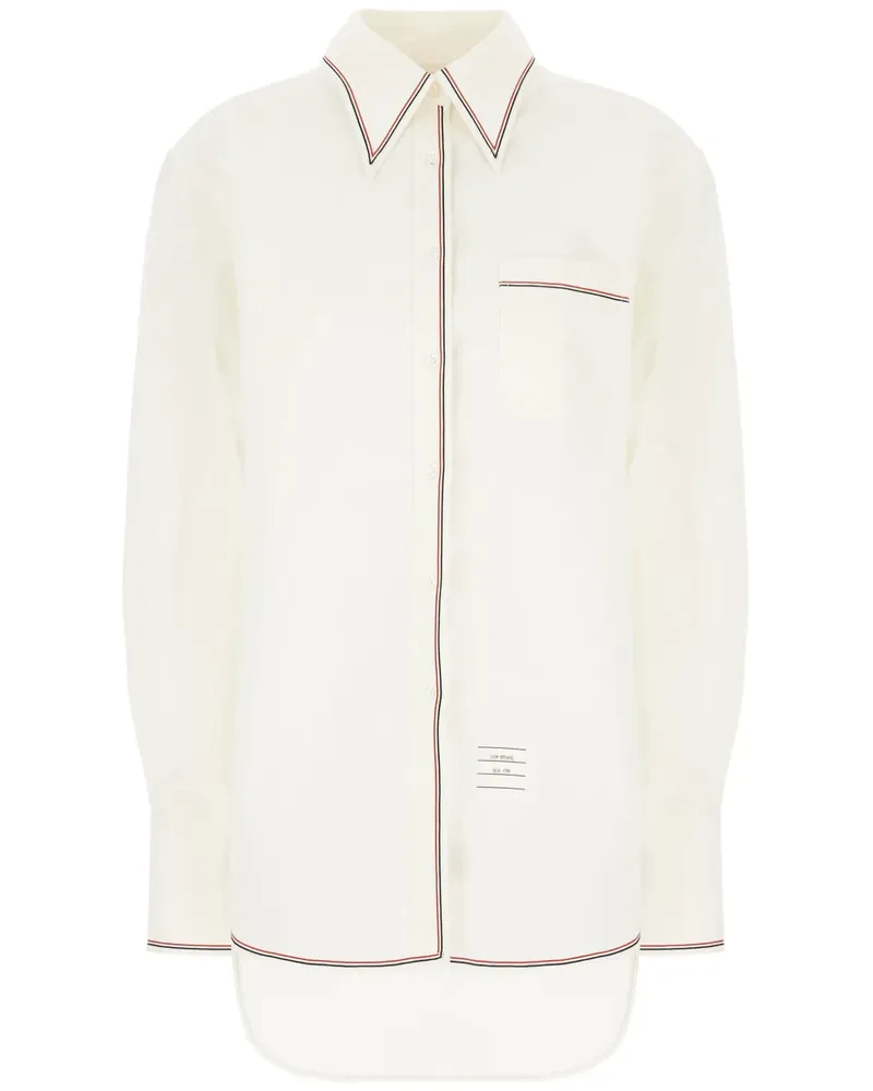 Thom Browne Hemd mit gestreiften Details - Weiß Weiß