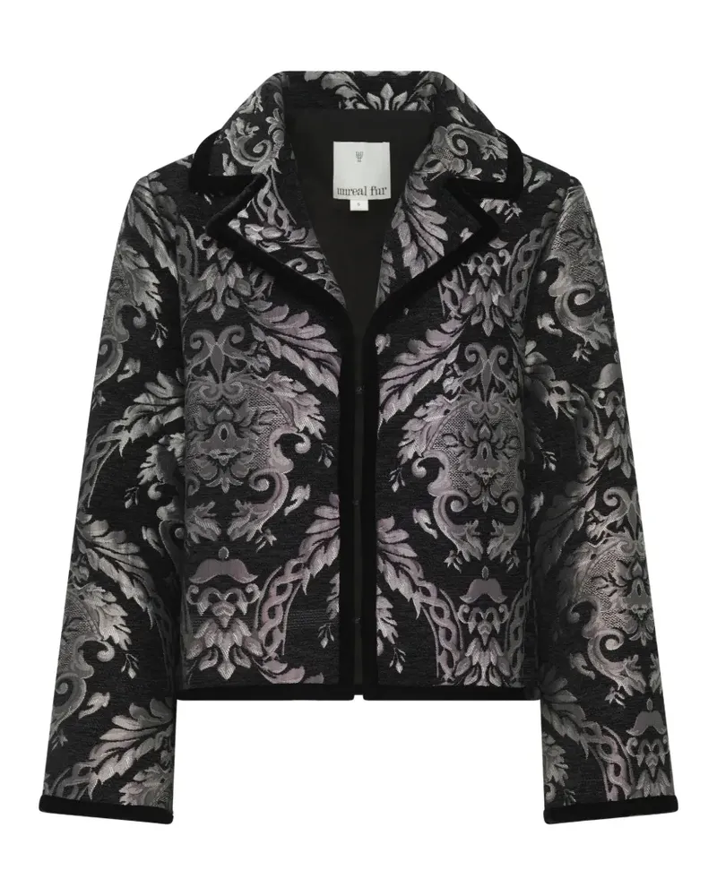 UNREAL FUR Bohemian Jacke mit Revers - Schwarz Schwarz