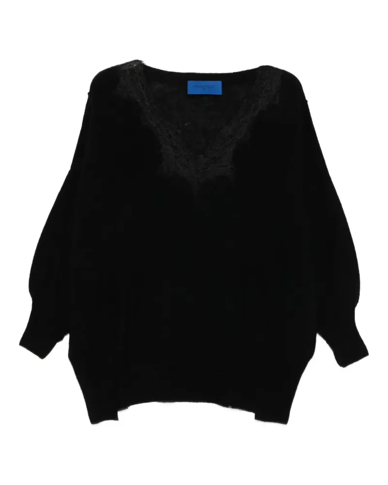 Mes Demoiselles Aera Pullover mit V-Ausschnitt - Schwarz Schwarz