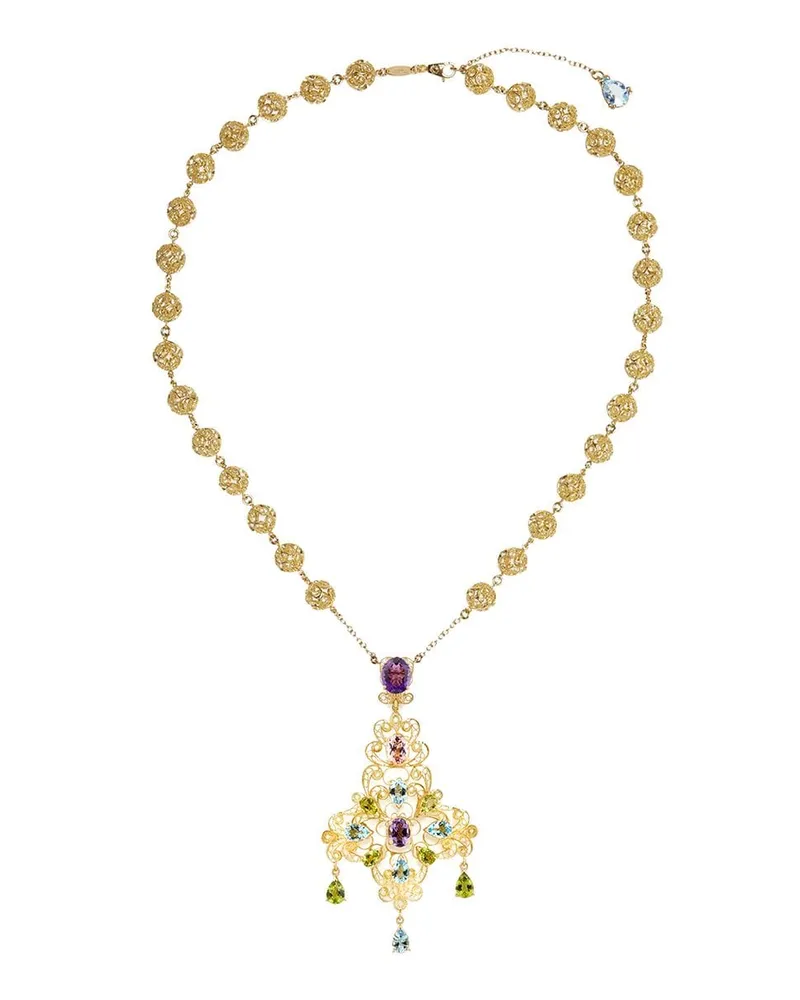 Dolce & Gabbana 18kt Filigree Gelbgoldhalskette mit Schmucksteinen Gold