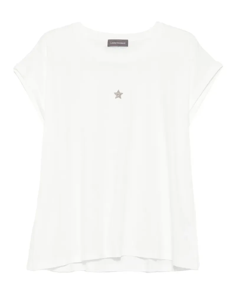 Lorena Antoniazzi Capricorn T-Shirt mit Sternverzierung - Weiß Weiß