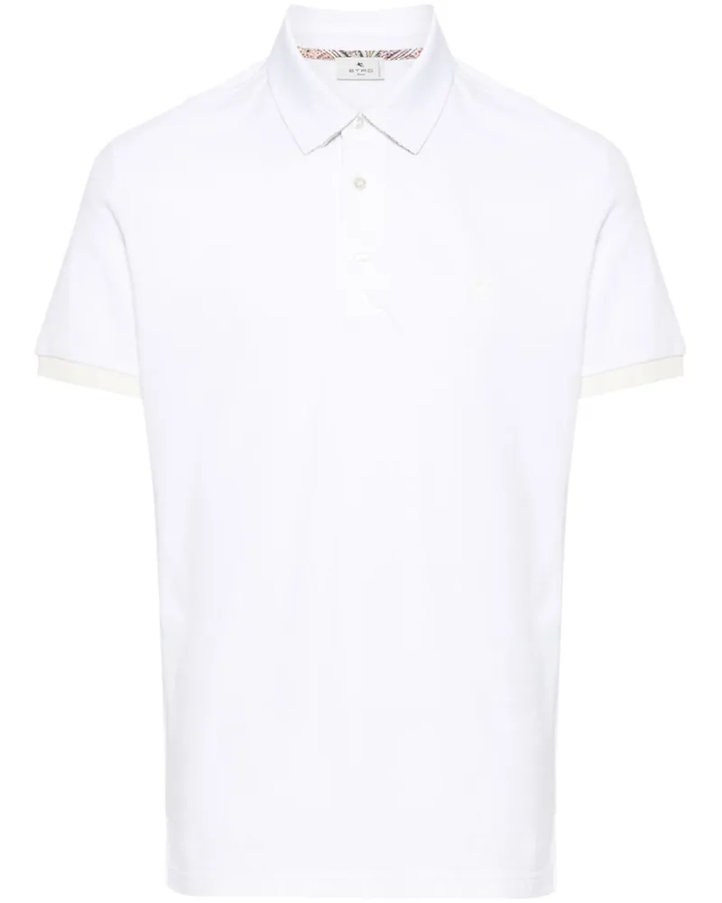 Etro Poloshirt mit Pegaso-Stickerei - Weiß Weiß