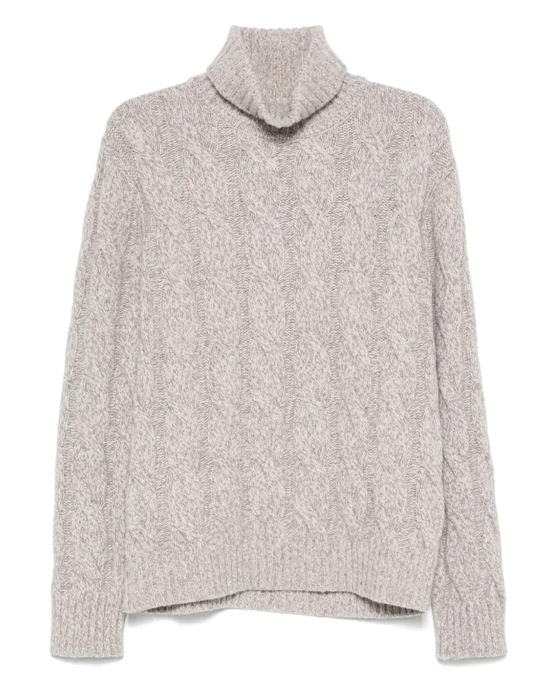 Eleventy Rollkragenpullover mit Zopfmuster - Violett Violett