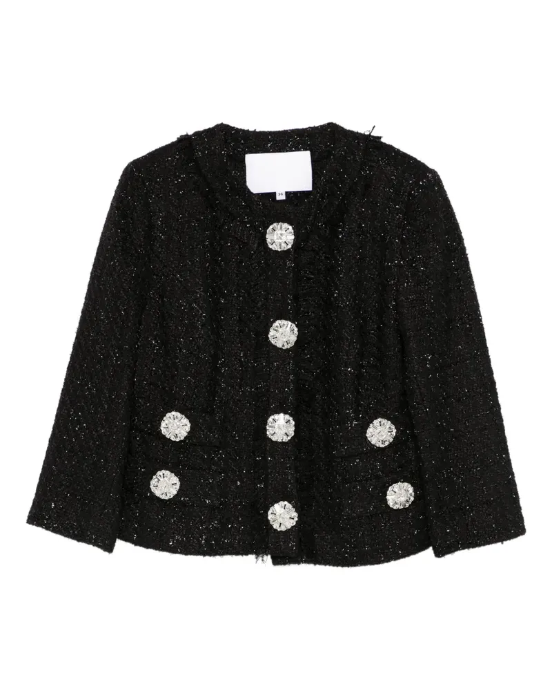 COSTARELLOS Macie Cropped-Jacke aus Tweed - Schwarz Schwarz
