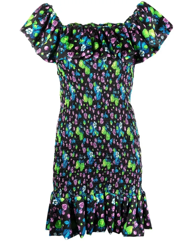 MSGM Amazing Berries Jacquard-Minikleid - Schwarz Schwarz