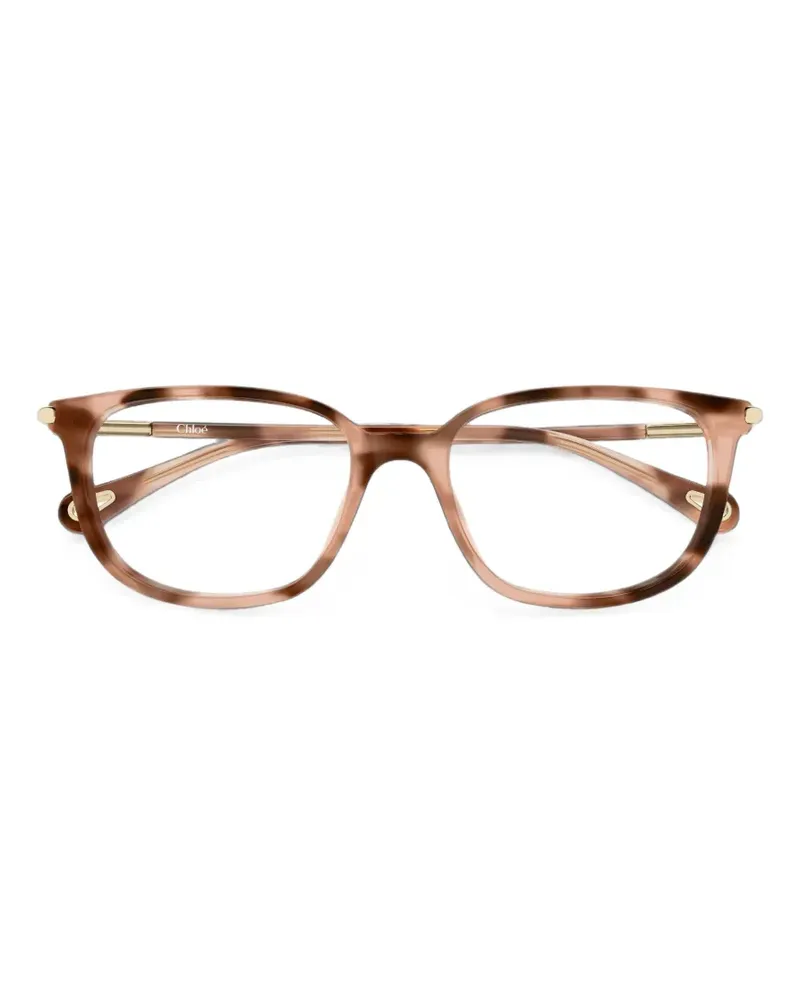 Chloé Eckige Brille in Schildpattoptik - Braun Braun