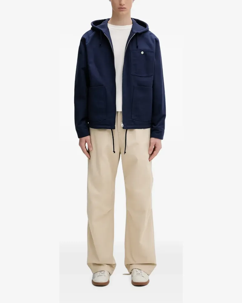 Kenzo logo-embroidered zip-up jacket - Blau Blau