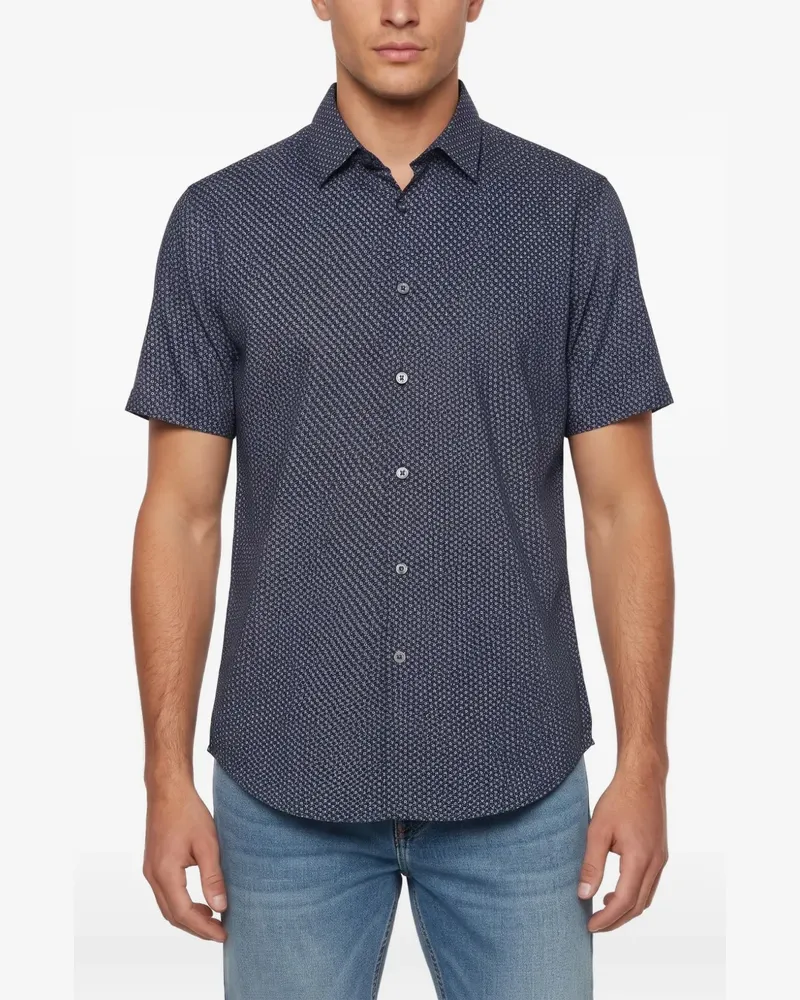 HUGO BOSS Luka Hemd mit Blumenprint - Blau Blau