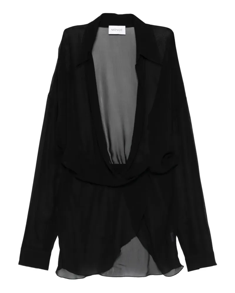 Mônot georgette mini dress - Schwarz Schwarz
