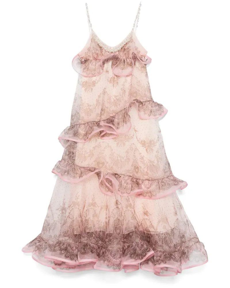 Zimmermann Crush Maxikleid - Rosa Rosa