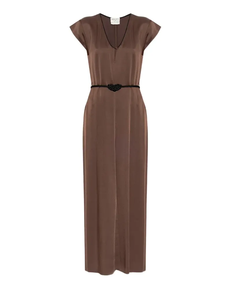 forte_forte knot V-neck maxi dress - Braun Braun