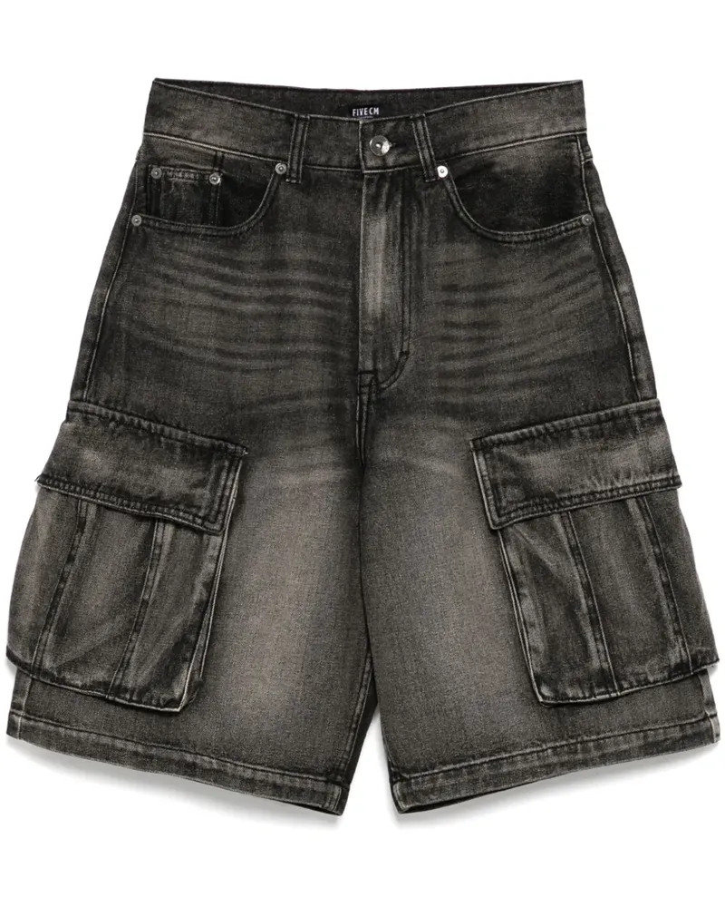 FIVE CM Jeans-Shorts mit aufgesetzten Taschen - Schwarz Schwarz