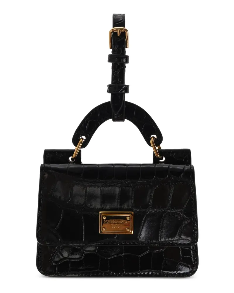 Dolce & Gabbana Kartenetui aus Leder mit Logo - Schwarz Schwarz
