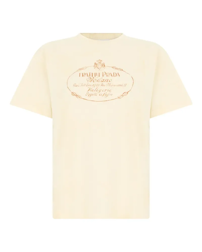 Prada graphic-print T-shirt - Nude Nude