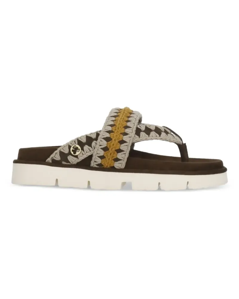 Mou crochet flat sandals - Braun Braun