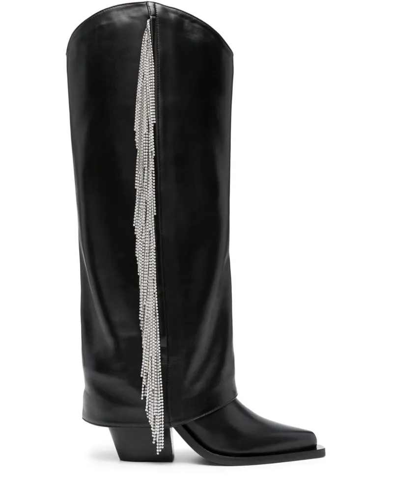 Le Silla Stiefel aus Leder 110mm - Schwarz Schwarz