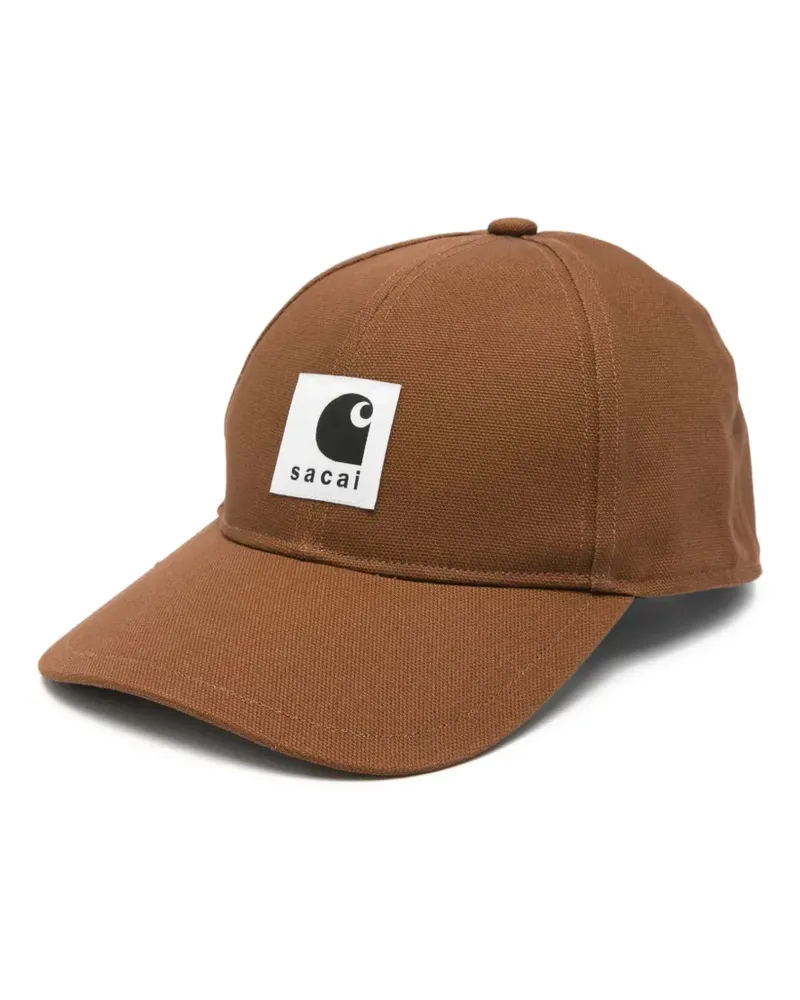 Sacai Baseballkappe mit Logo-Patch - Braun Braun