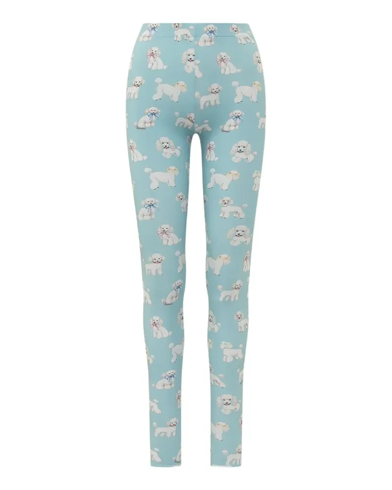 Fiorucci poodle-print leggings - Blau Blau