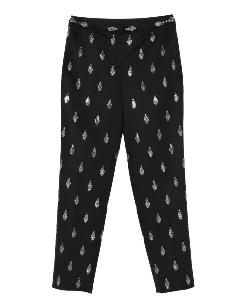 Genny rhinestone-embellished tailored trousers - Schwarz Schwarz