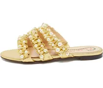 Pre-owned flache Riemchensandalen - Gold