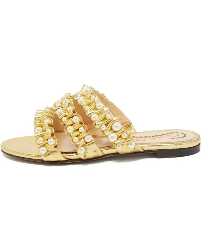 Charlotte Olympia Pre-owned flache Riemchensandalen - Gold Gold