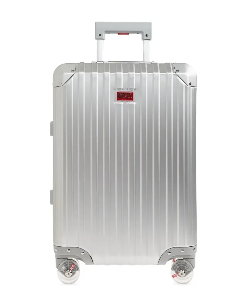 Diesel ribbed-texture logo-plaque suitcase - Silber Silber