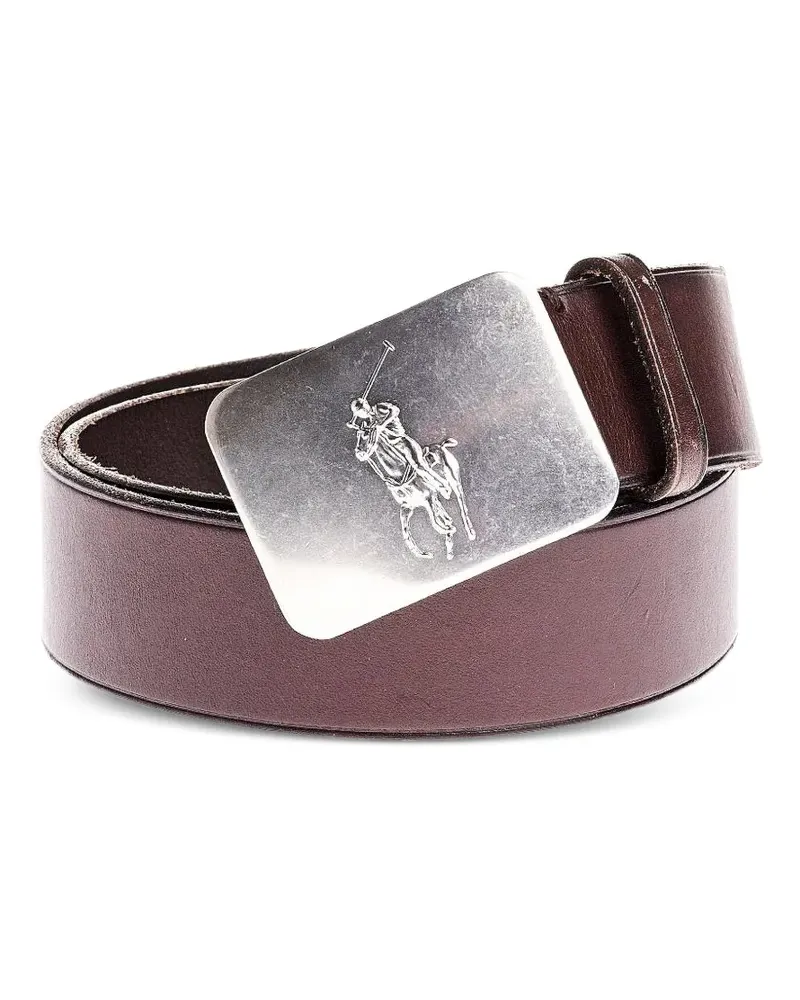 Ralph Lauren Pony-plaque leather belt - Braun Braun