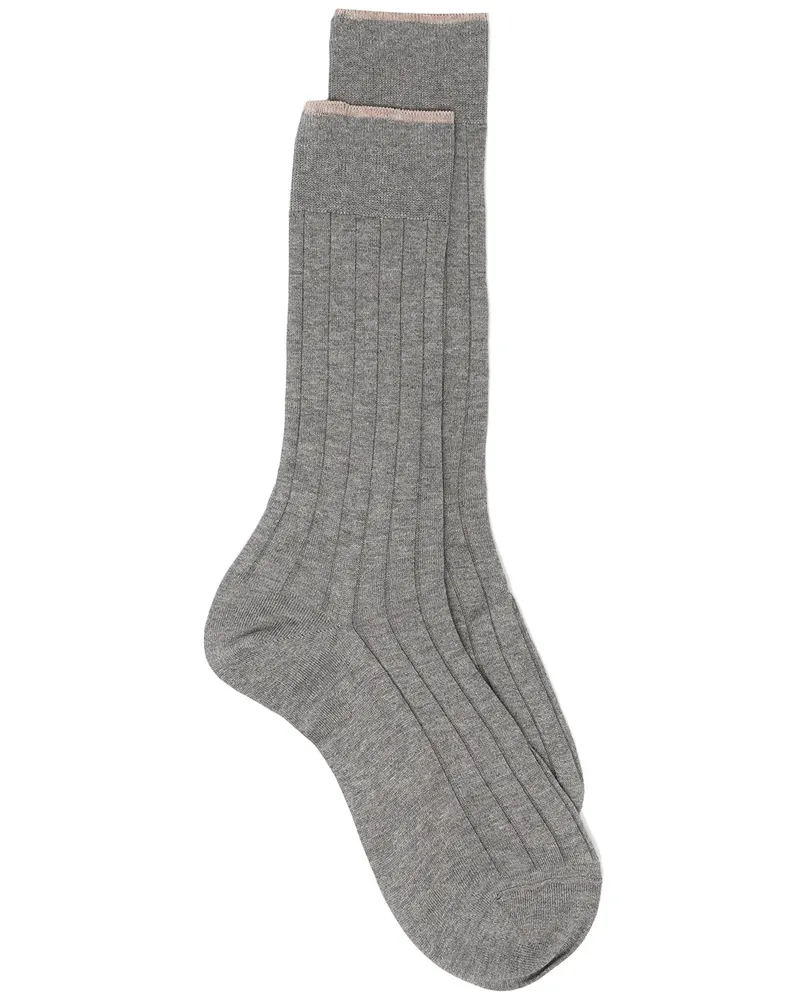 Brunello Cucinelli Socken aus geripptem Strick - Grau Grau