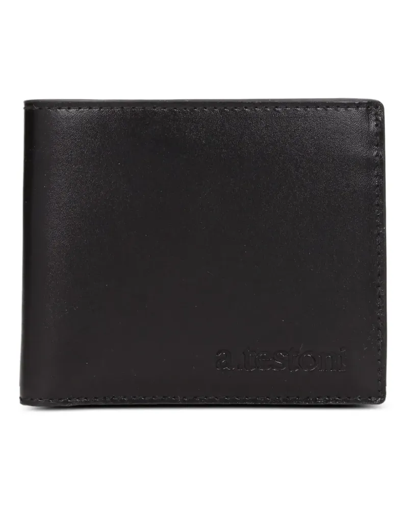A.Testoni bi-fold leather wallet - Schwarz Schwarz
