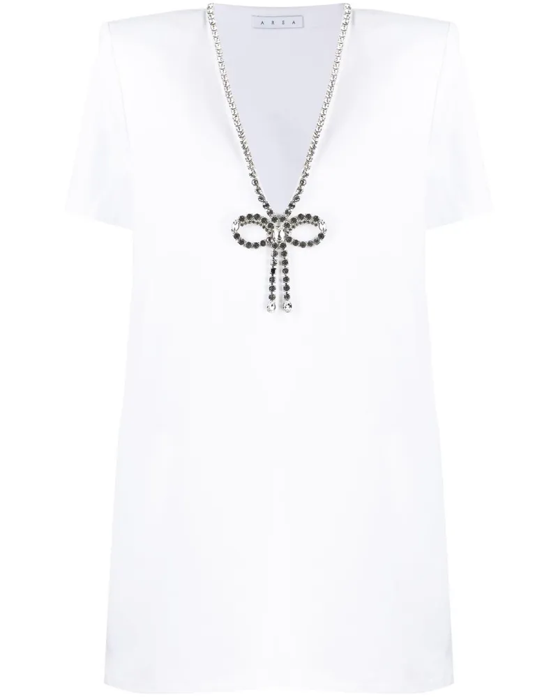 Area Minikleid mit Kristallen - Weiß Weiß