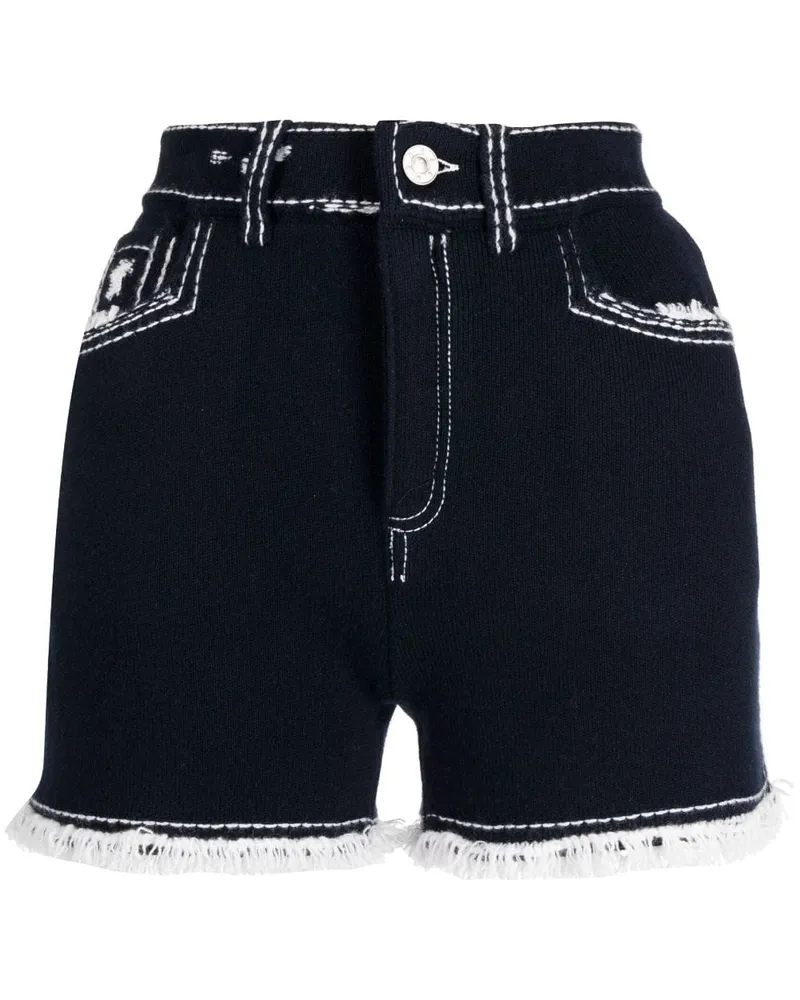 Barrie Shorts mit Fransen - Blau Blau