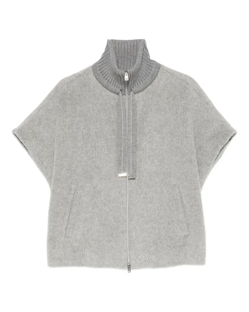 Herno Stehkragen-Jacke mit angeschnittenen Ärmeln - Grau Grau