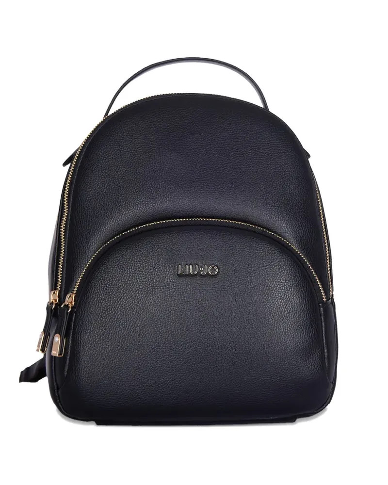 Liu Jo logo-detail zip-up backpack - Schwarz Schwarz