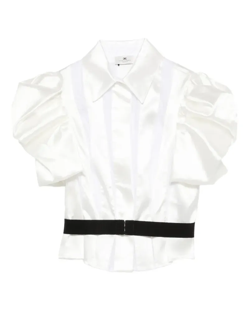 Elisabetta Franchi puff-sleeve belted shirt - Weiß Weiß