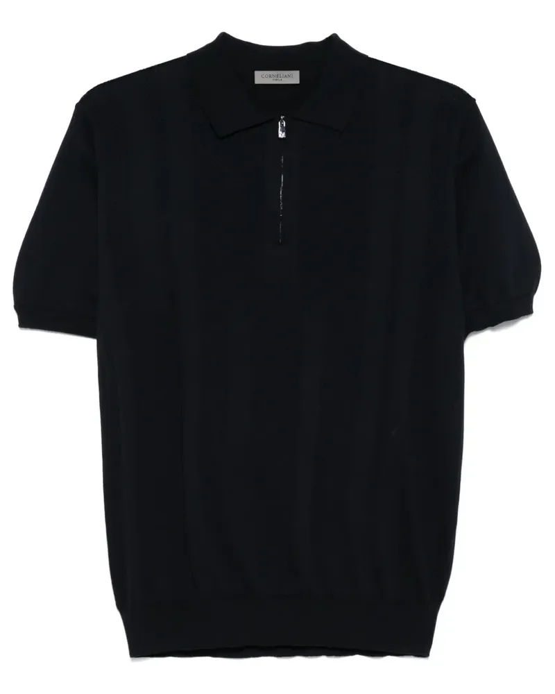 Corneliani Gestricktes Poloshirt Blau