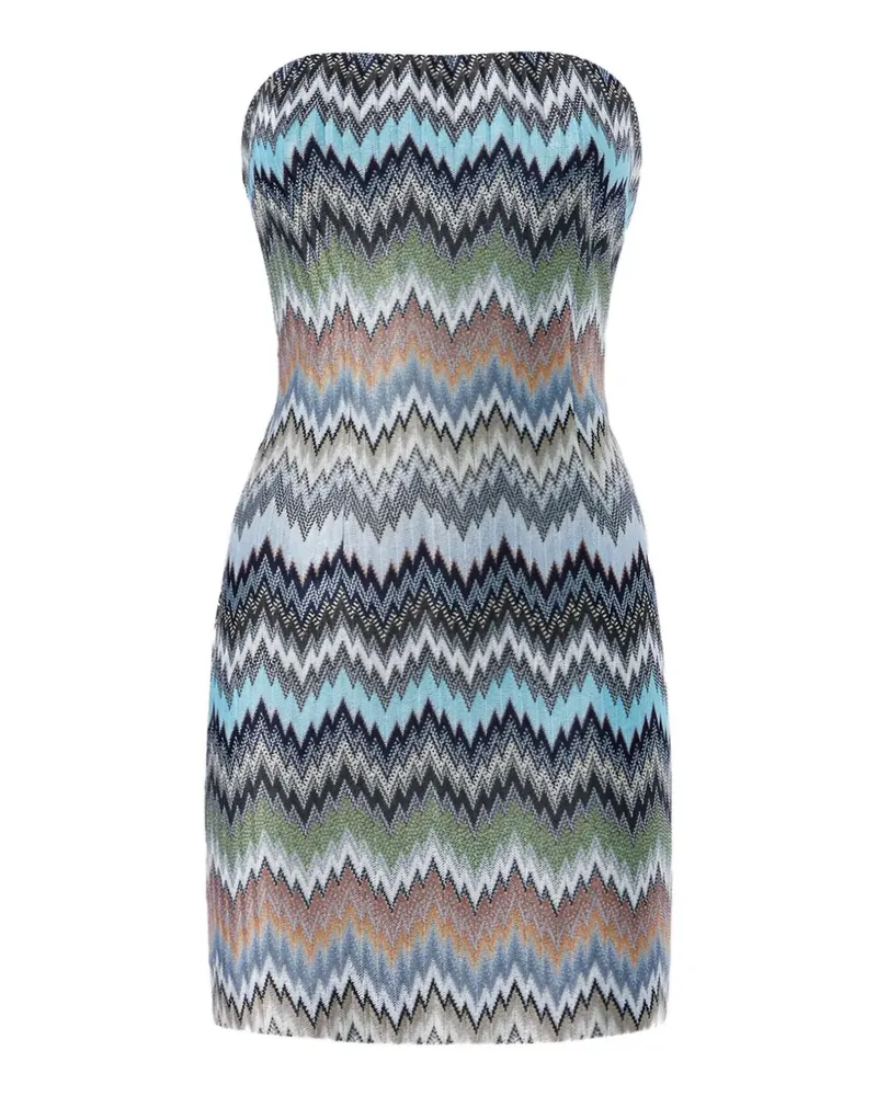 Missoni chevron strapless mini dress - Blau Blau